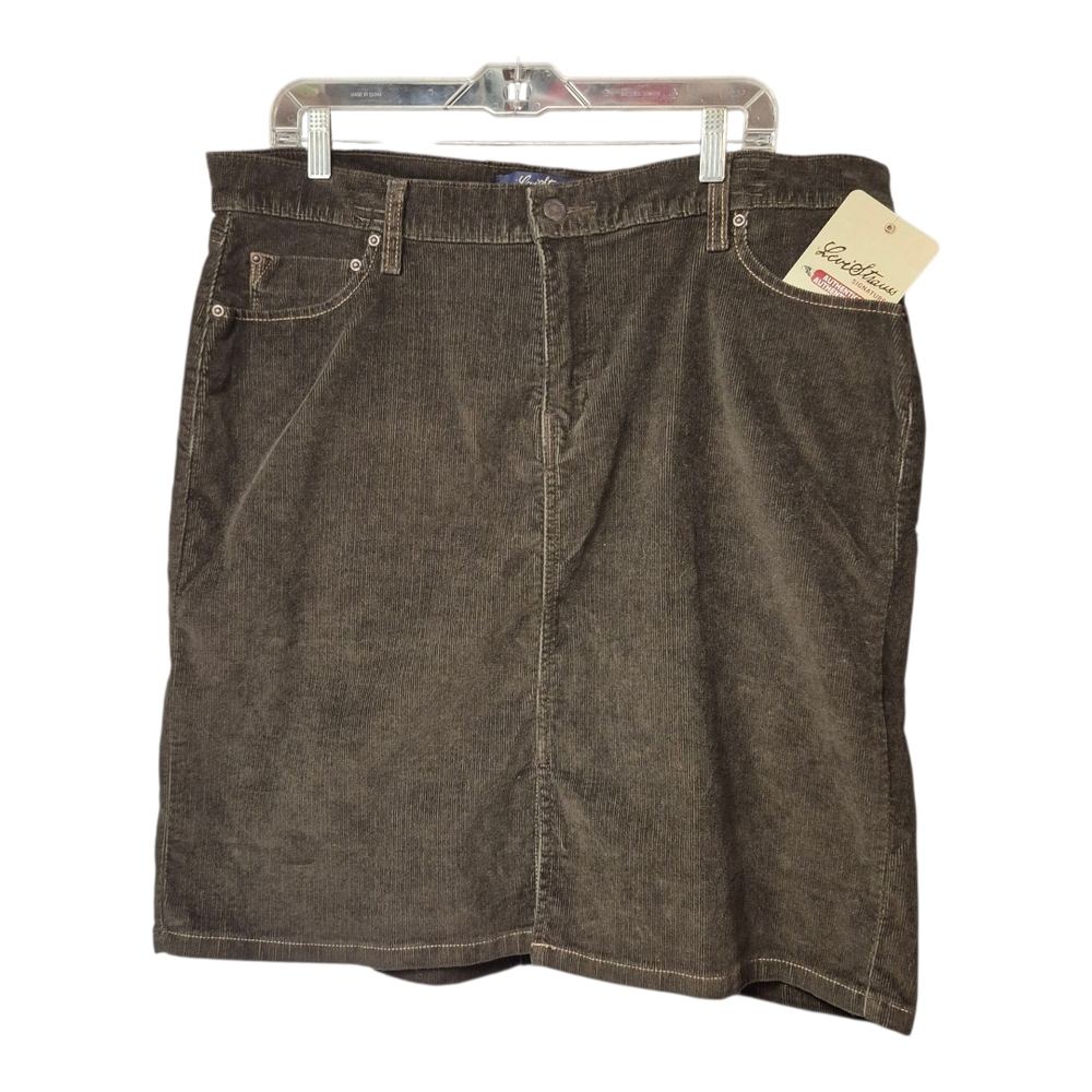 New Levis Strauss Signature Corduroy  Skirt Women's Size 18 Brown Green
